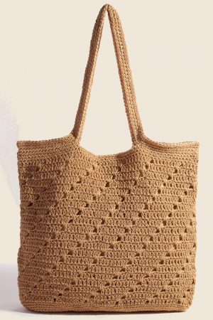 Stripe Braided Large Tote Bag