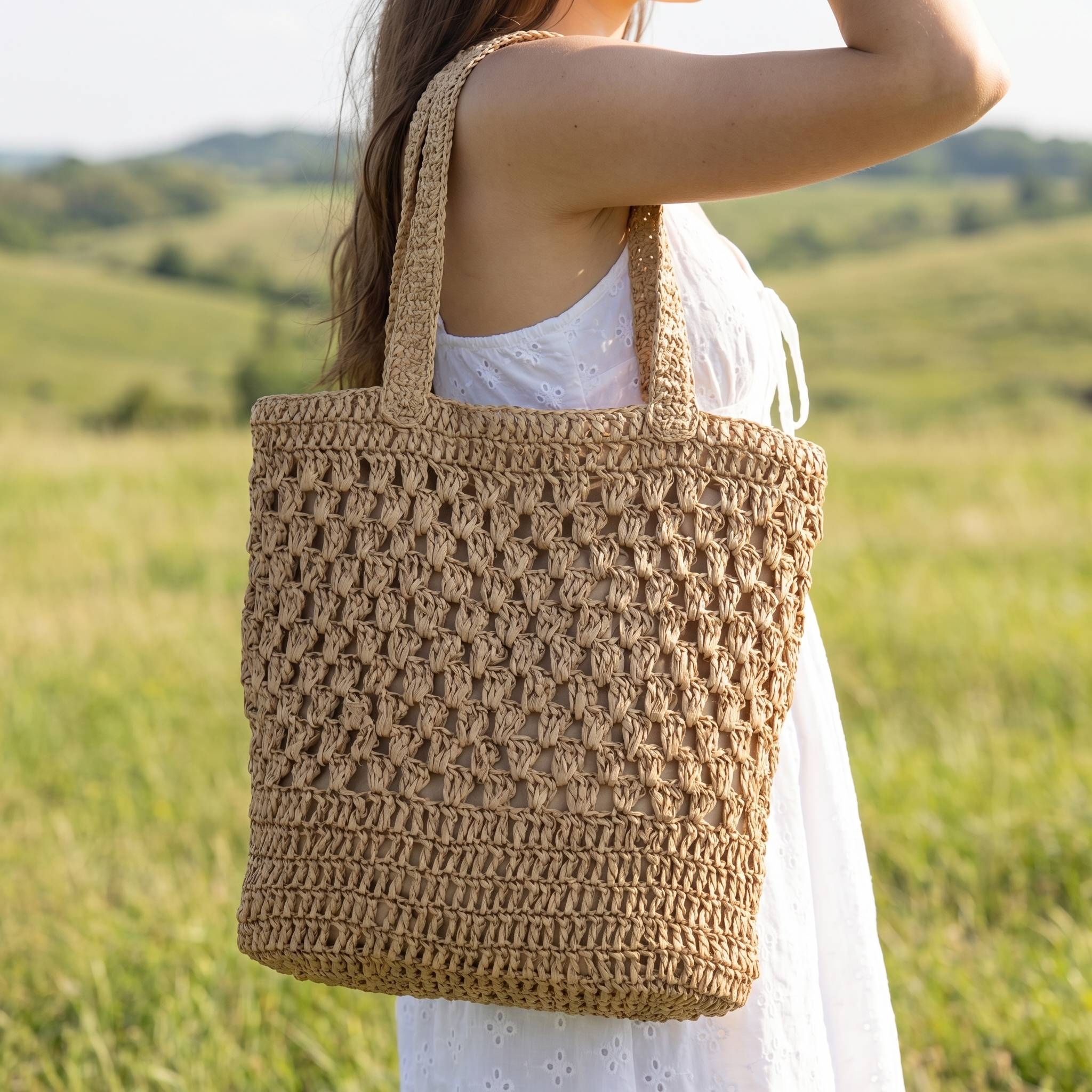 Long Braided Tote Bag