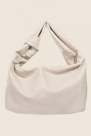 Braided Pattern Knotted Handle Hand Bag