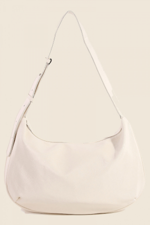 Leather Hobo Crescent Shoulder Bag