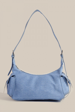 Braided Accent Double Pocket Hand Bag