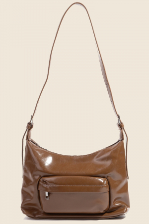 Glossy Leather Shoulder Bag