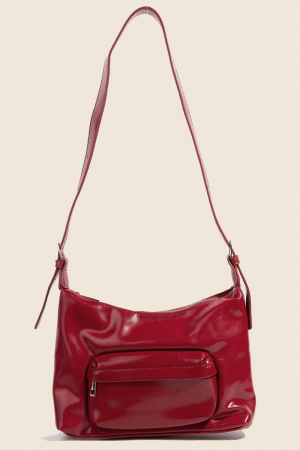 Glossy Leather Shoulder Bag