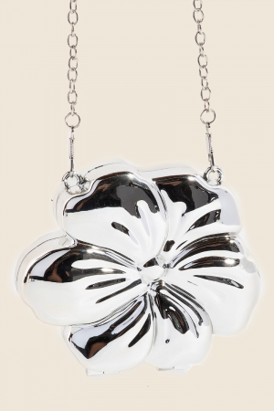 Metallic Flower Clutch Coin Purse