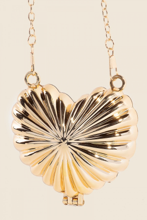 Metallic Shining Heart Clutch Coin Purse