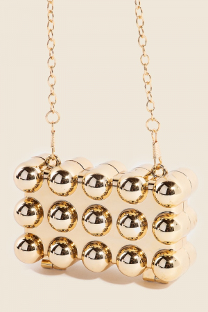 Metallic Bubble Rectangular Clutch Coin Purse