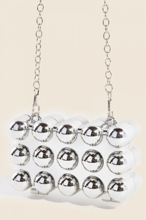 Metallic Bubble Rectangular Clutch Coin Purse