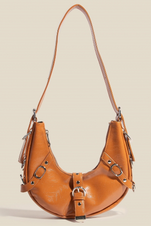 Multi Belt Strap Accent Shoulder Bag