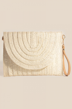 Layered Paper Braided Envelope Clutch Bag
