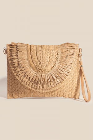 Intricate Paper Weave Envelope Clutch Bag