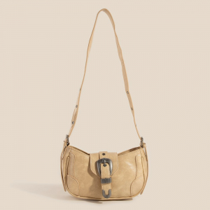 Western Buckle Accent Multi Panel Shoulder Bag