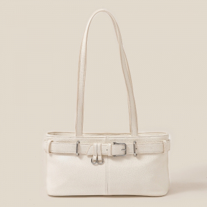 Belt Strap Textured Leather Hand Bag