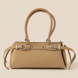 Faux Leather Belt Decor Hand Bag