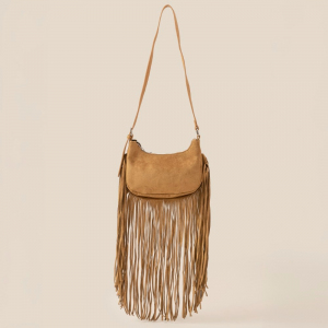 Suede Fringe Crossbody Bag