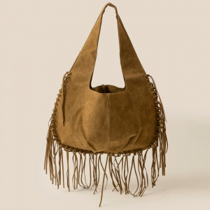 Frayed Fringe Detail Shoulder Bag
