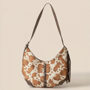Cow Print Hobo Shoulder Bag