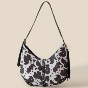 Cow Print Hobo Shoulder Bag