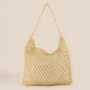 Intricate Straw Weave Large Shoulder Bag