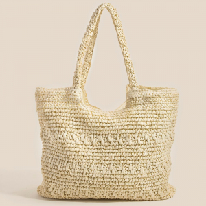 Straw Braided Square Tote Bag