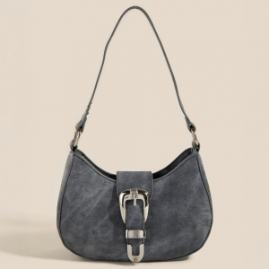 Buckle Detail Hobo Shoulder Bag