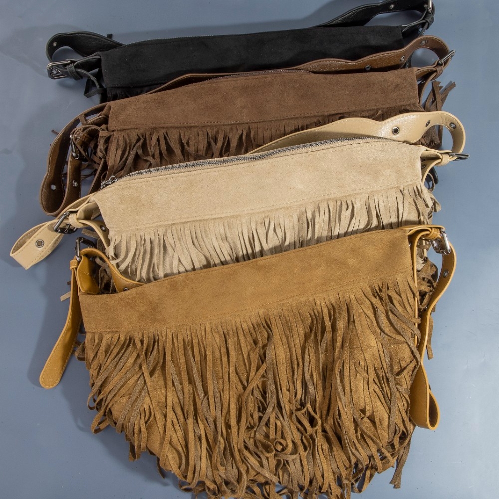Fringe Suede Shoulder Bag