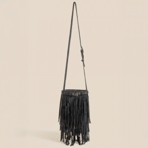 Long Fringe Bucket Shoulder Bag