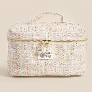 Confetti Tweed Makeup Case Cosmetic Bag