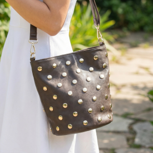 All Over Dome Stud Vegan Leather Tote Bag