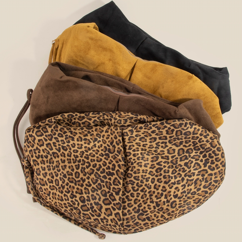 Suede Baggy Hobo Shoulder Bag