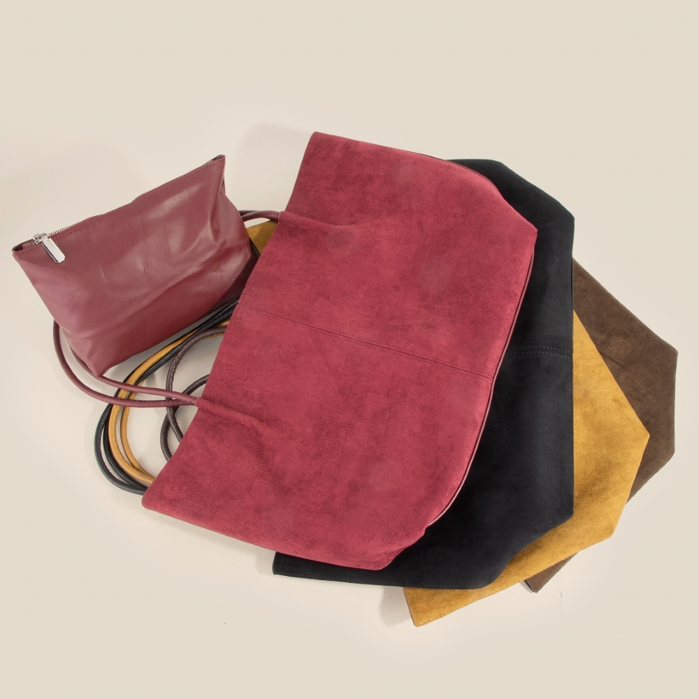 Rectangle Suede Leather Tote Bag