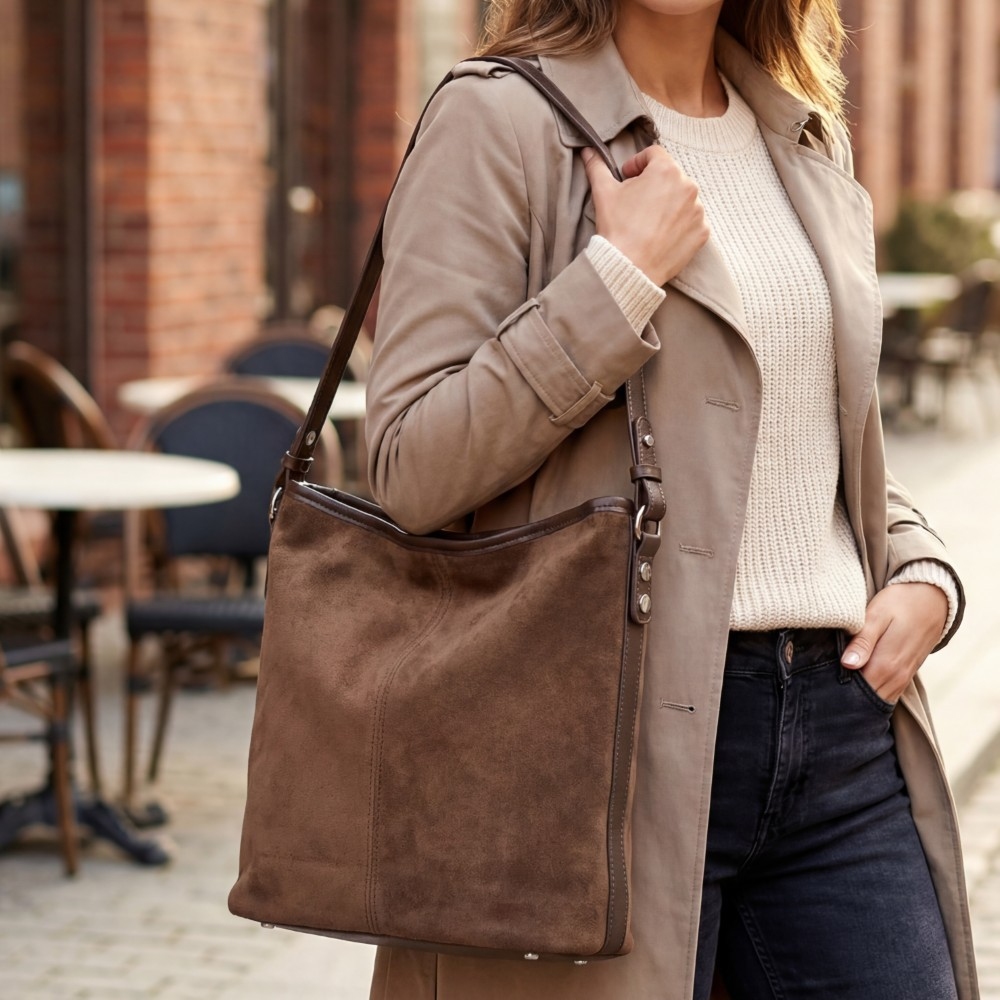 Simple Suede Square Shoulder Bag