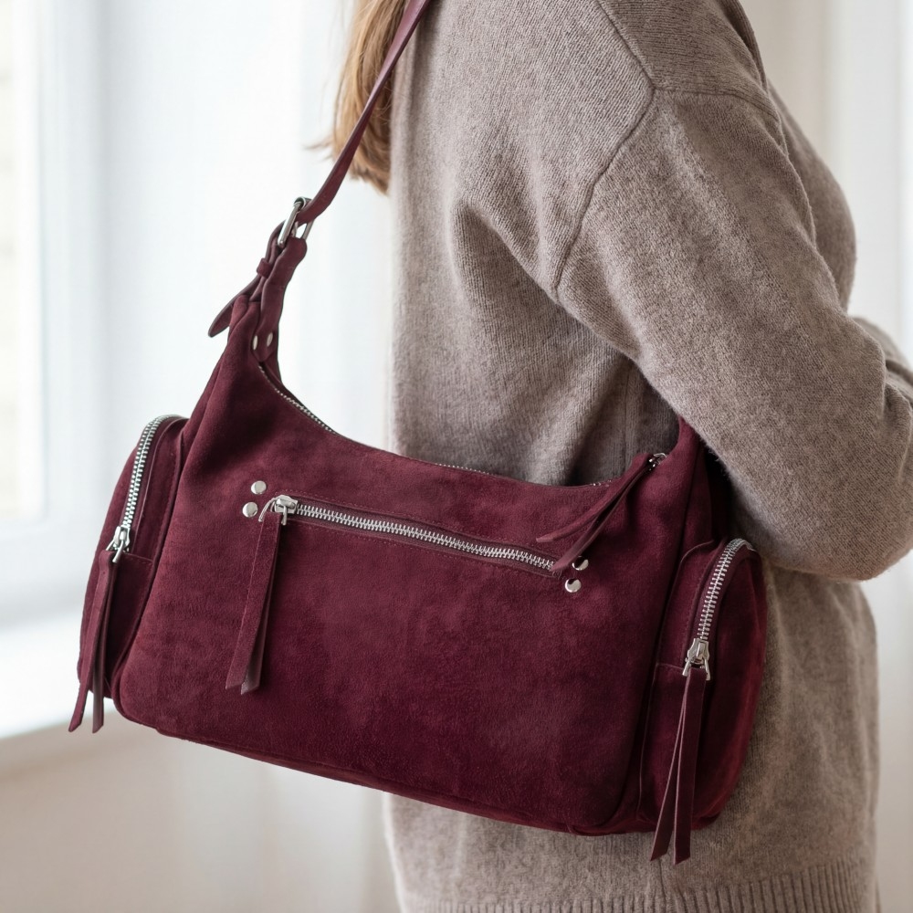 Double Zipper Pocket Rectangle Shoulder Bag