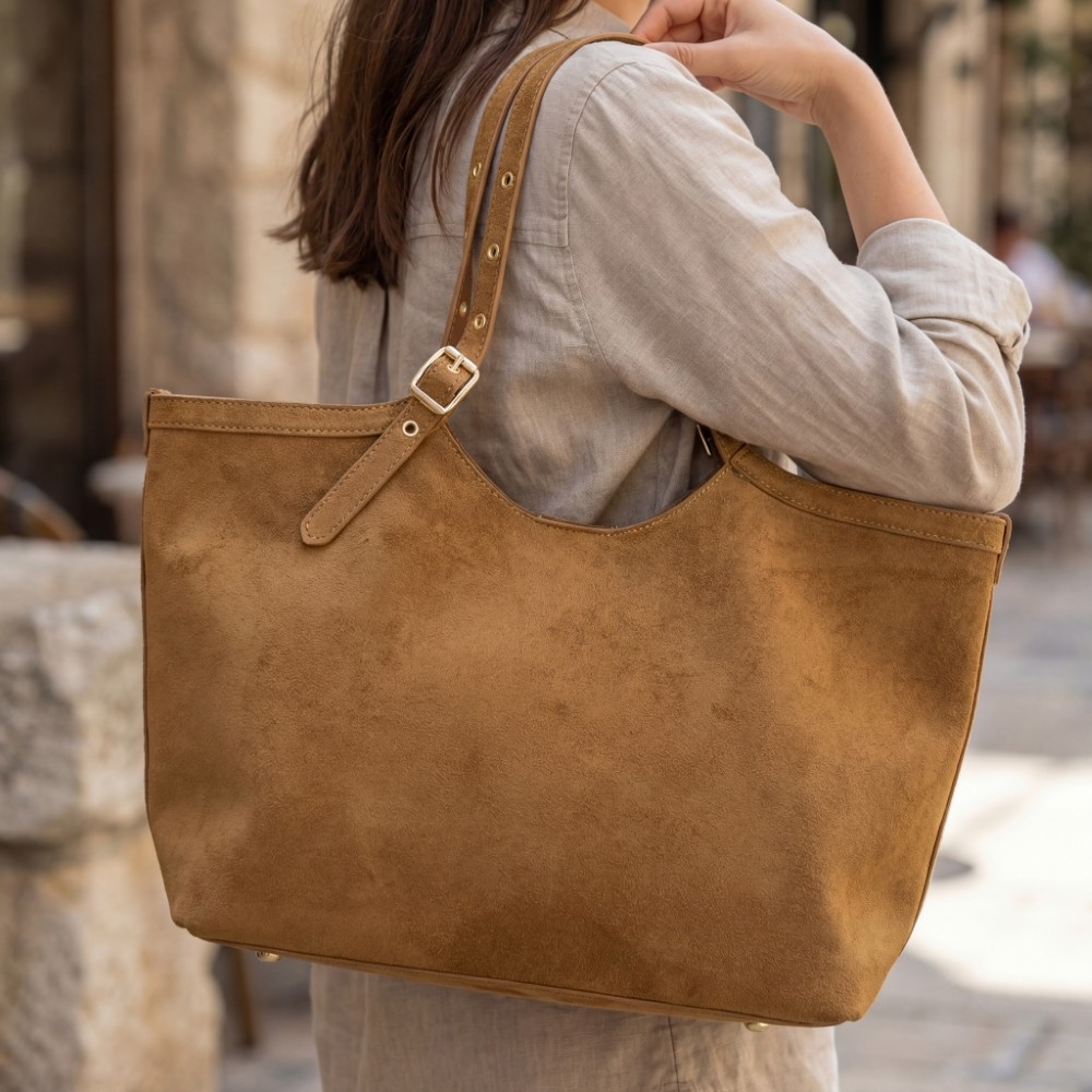 Adjustable Belt Strap Leather Tote Bag