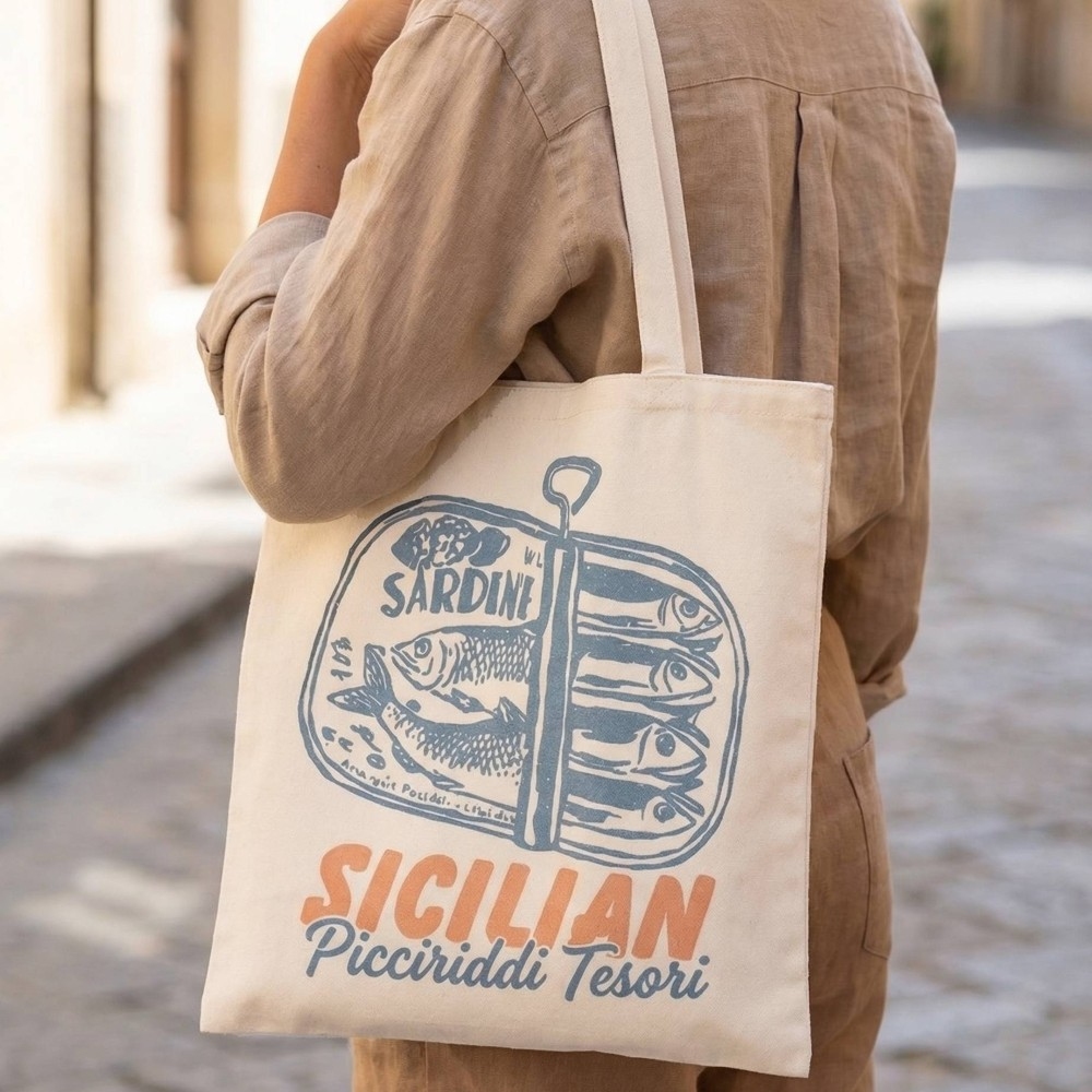 Sicilian Canned Sardines Tote Bag