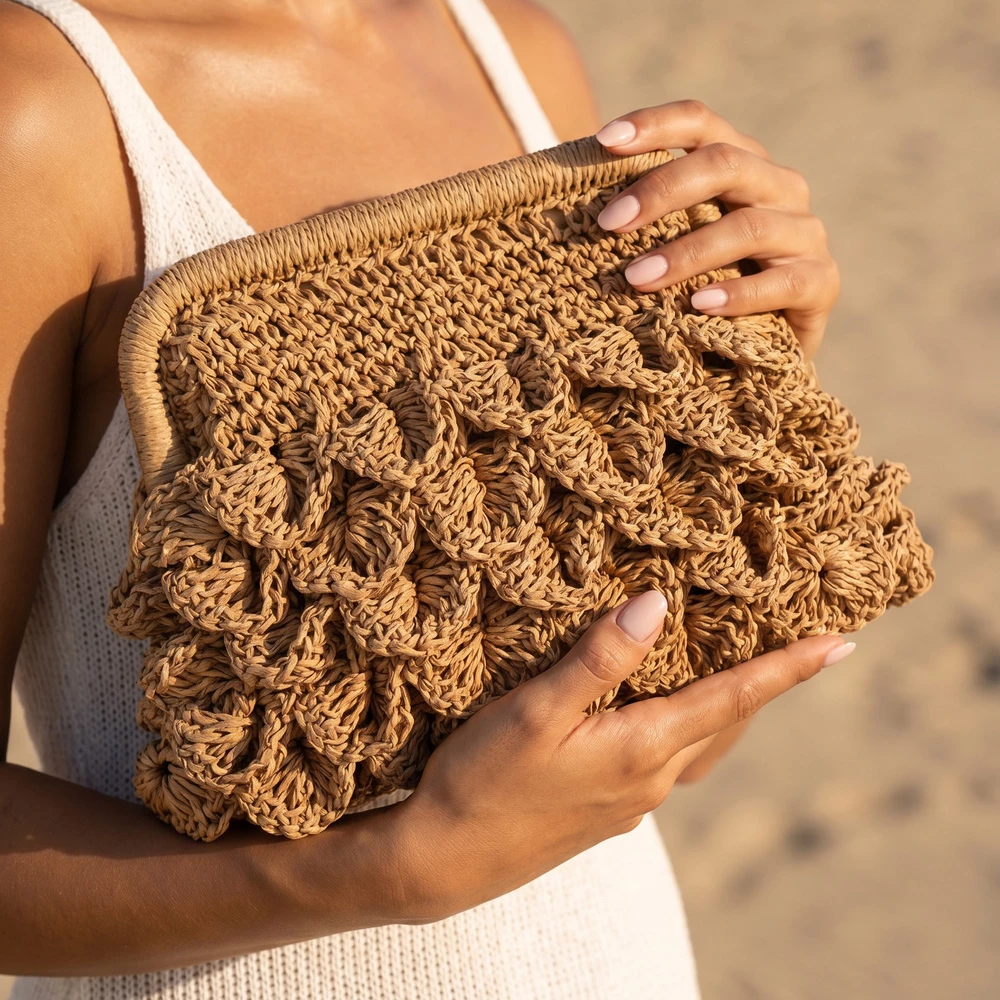 Scallop Crochet Frame Pouch Bag