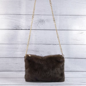 Plush Fur Crossbody Bag With Chain Strap