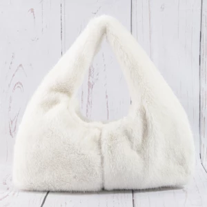 Plush Vegan Fur Mini Hobo Shoulder Bag
