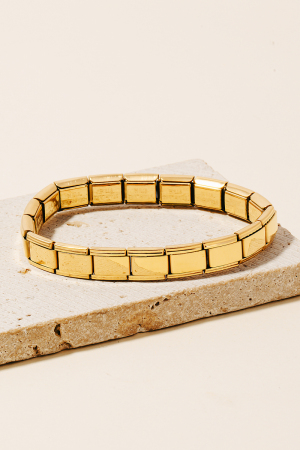 Stainless Steel Metallic Rectangle Elastic Bracelet