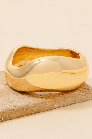 Large Wavy Hinge Bangle Bracelet