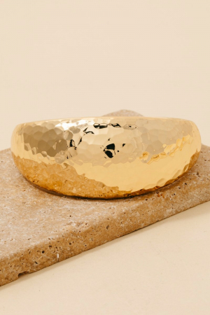 Hammered Texture Curved Hinge Bangle Bracelet