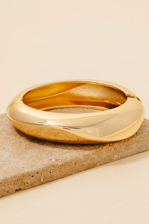 Simple Rounded Hinge Bangle Bracelet