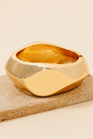 Flat Sided Wide Hinge Bangle Bracelet