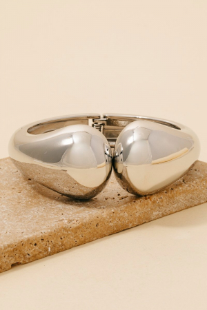Large Rounded Ends Hinge Bangle Bracelet