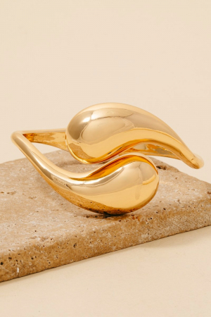 Rounded Ends Wrap Around Hinge Bangle Bracelet