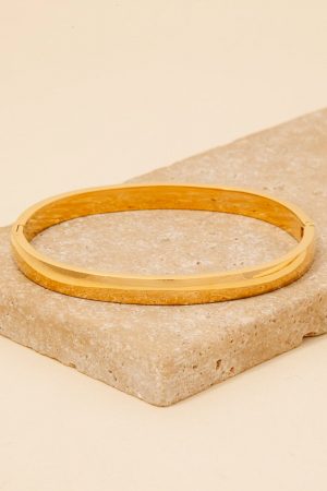 Stainless Steel Simple Hinge Bangle Bracelet