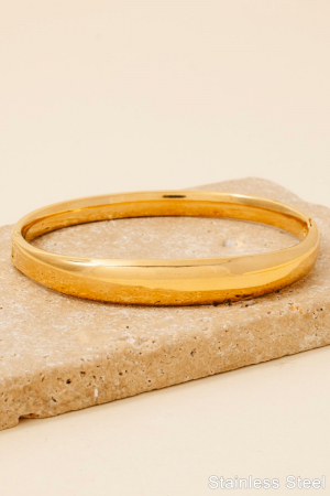 Stainless Steel Rounded Hinge Bagnle Bracelet