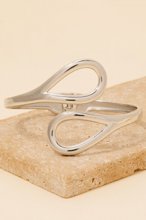 Stainless Steel  Teardrop Hine Bangle Bracelet