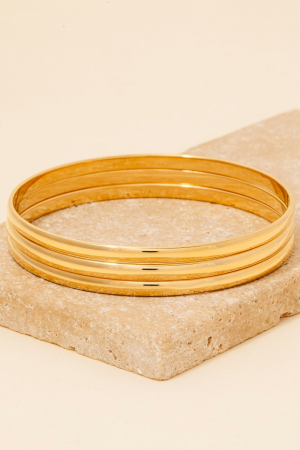 Stainless Steel Layered Bangle Bracelet Set