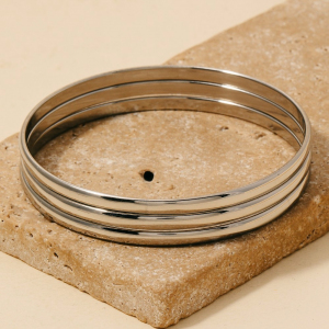 Stainless Steel Layered Bangle Bracelet Set