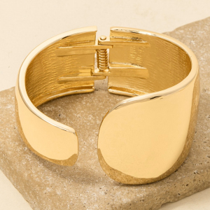 Smooth Flat Hinged Cuff Bracelet